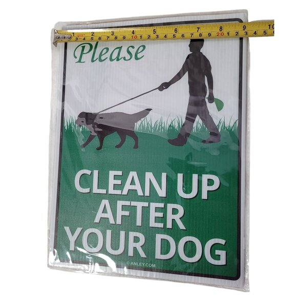 Anley Yard Sign "Please Clean Up After Your Dog" Lawn Signs 12 in. x 9 in. - Picture 4 of 6